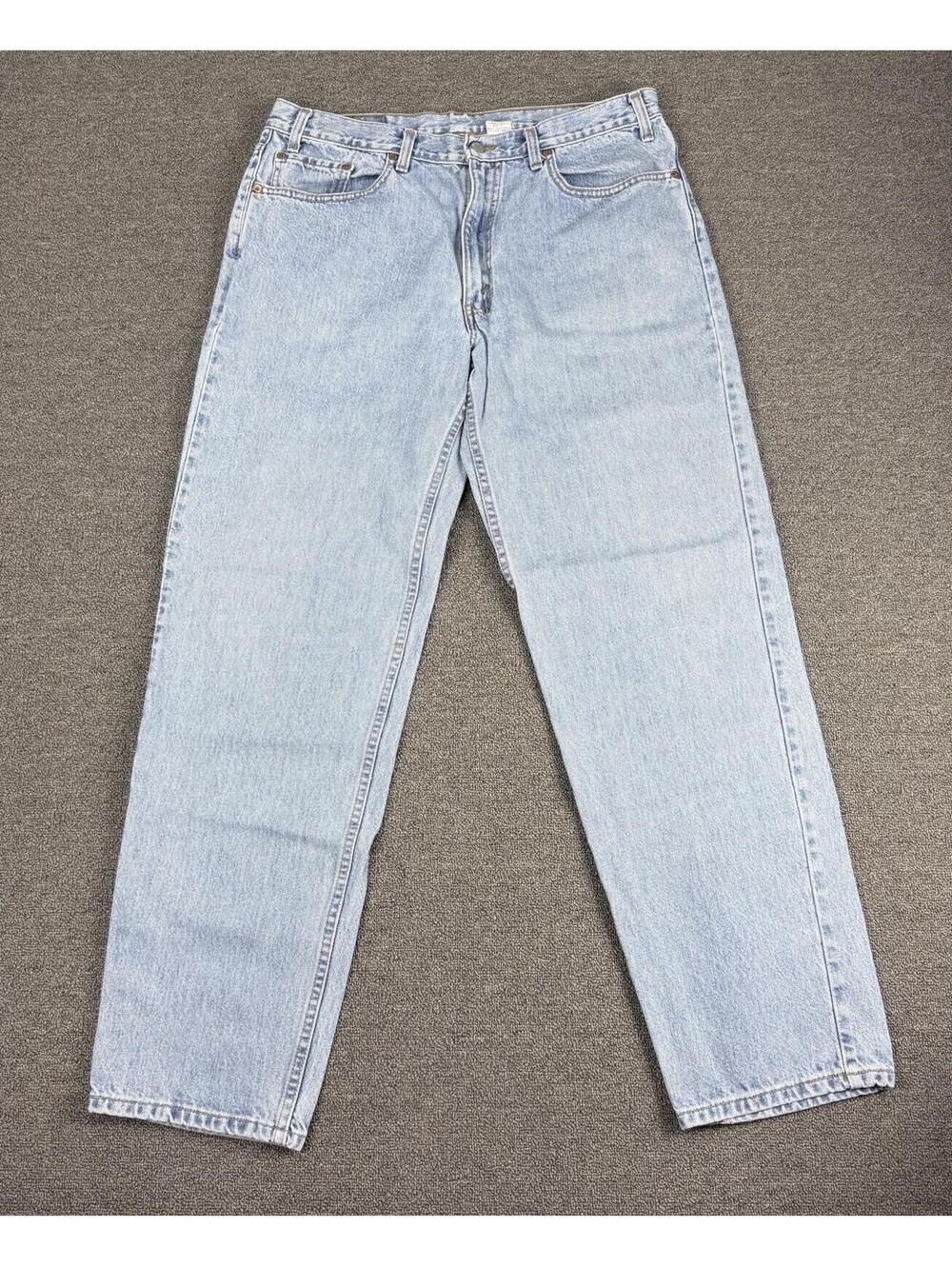 Vintage 1999 Levi's 550 Relaxed Fit Tapered Leg Jeans Light Wash 36x32.5